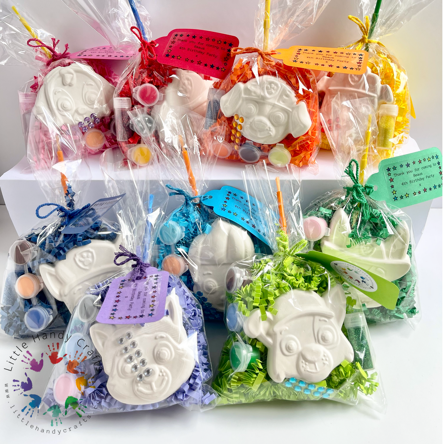 Large Paw Pups Party Bags with Personalised Tags