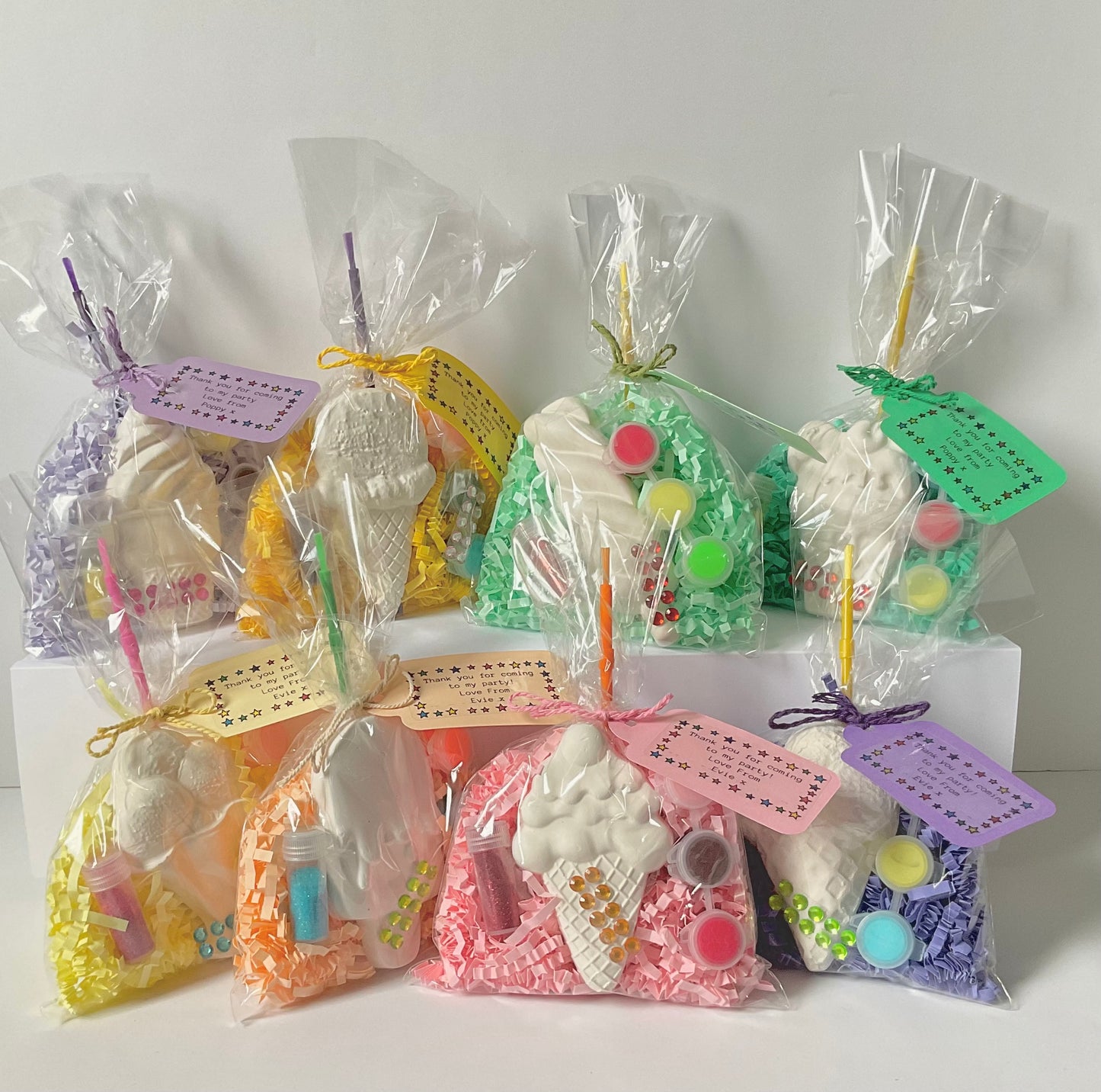 Large Icecream Party Bags with Personalised Tags